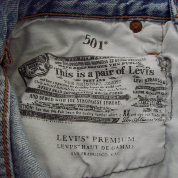 Vintage Levi's 501 Denim Jean Cutoff Shorts Distressed Frayed Raw Hem Light 24 - Picture 15 of 15